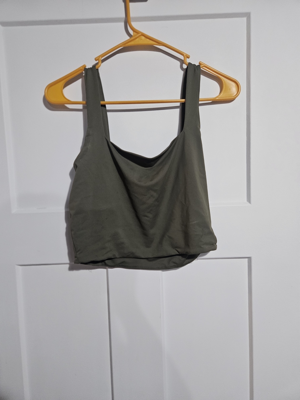 Garage Olive Green Crop Tank Top